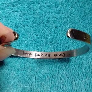 Silver Inspirational Cuff Arrow Stainless Steel Bracelet